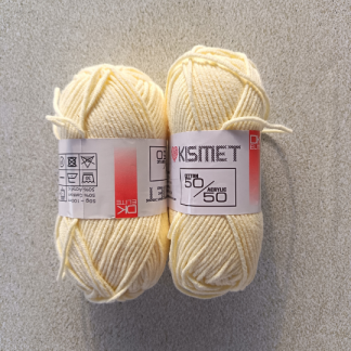 104 - 50/50 cotton/acrylic light yellow x 2 balls