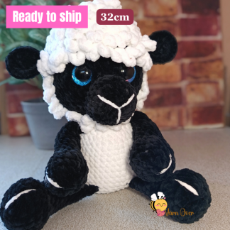 Plush sheep black and white toy