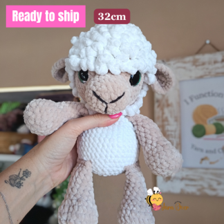 Plush sheep white and beige