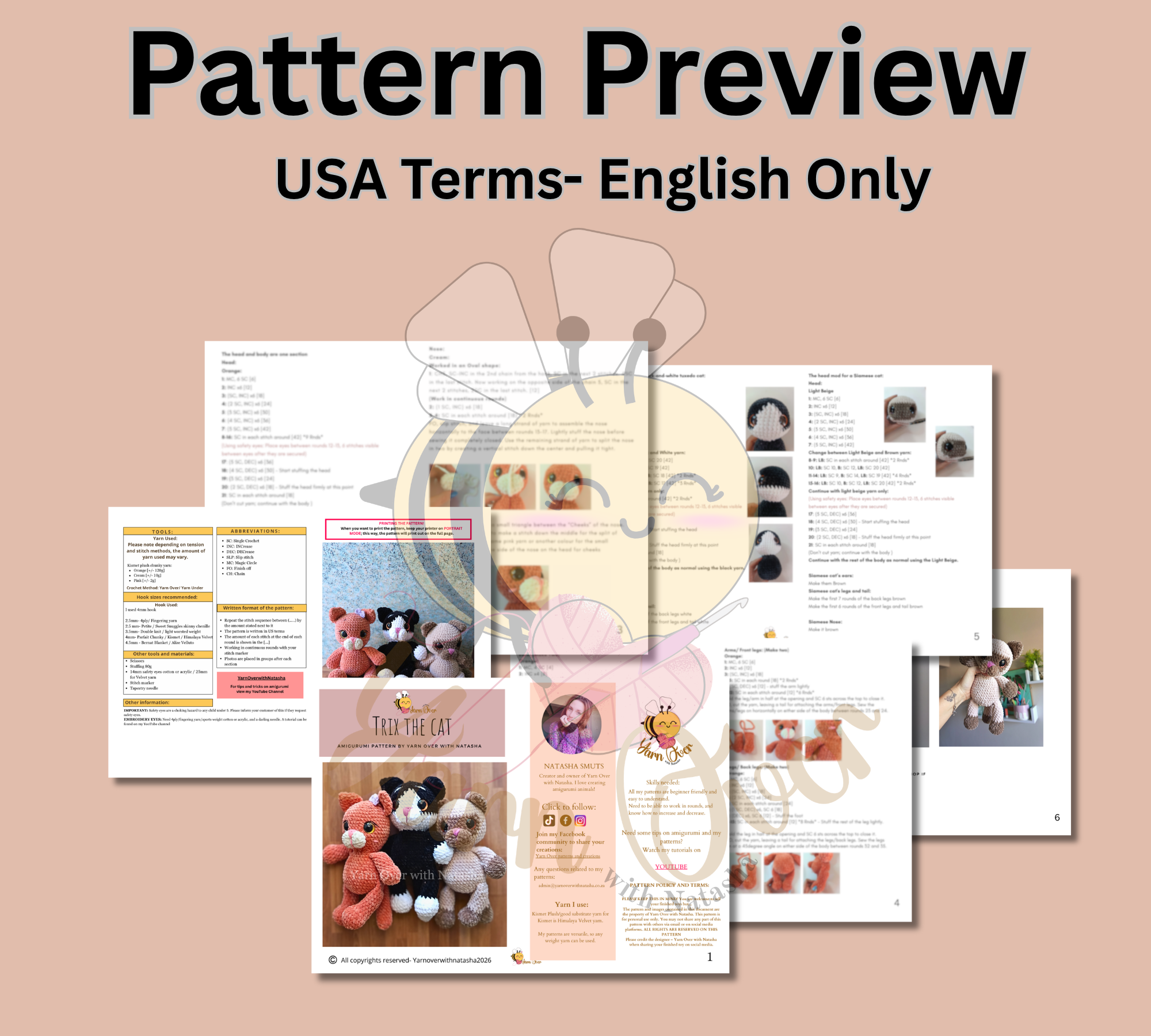 Trix the Cat- PDF Pattern - Image 2