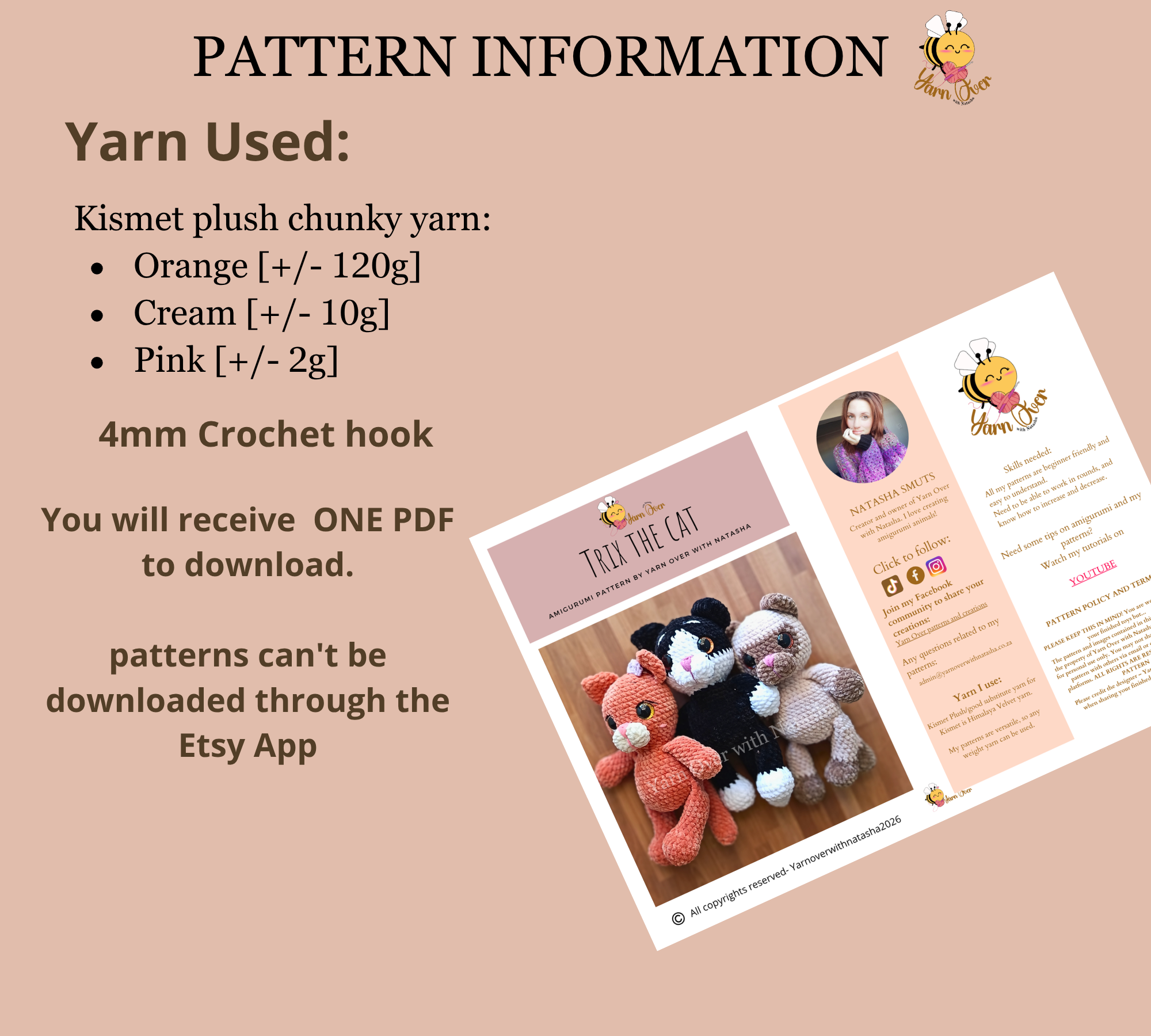 Trix the Cat- PDF Pattern - Image 3